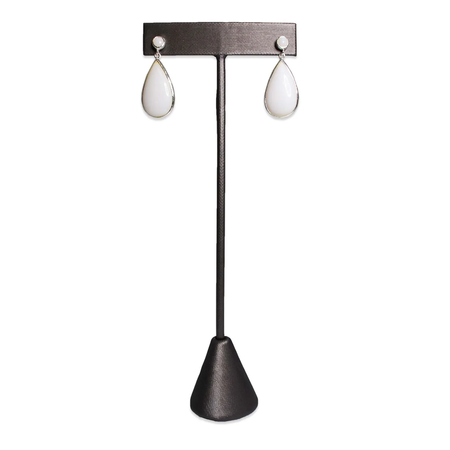 Steel Grey Leatherette Single Piece Earring T-Shape Display