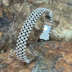 Sterling Silver 5 Row Cuff Bracelet by Artie Yellowhorse