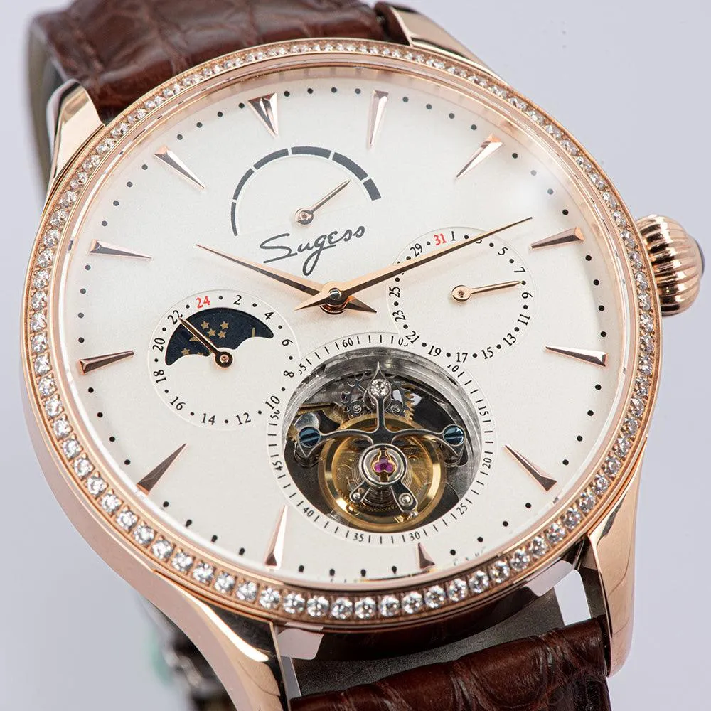 Sugess Seagull's tourbillon movement multifunctional mechanical men's watch 8007 fashion men's watch business waterproof