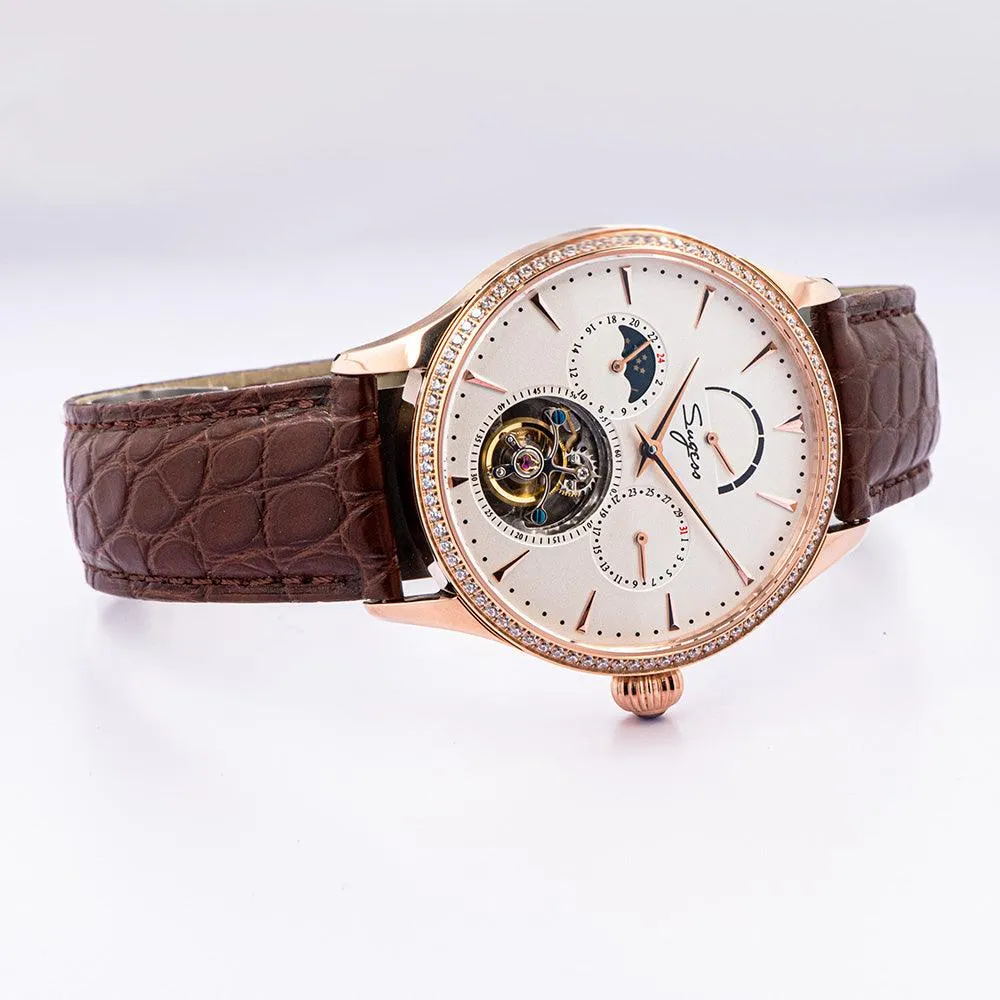 Sugess Seagull's tourbillon movement multifunctional mechanical men's watch 8007 fashion men's watch business waterproof