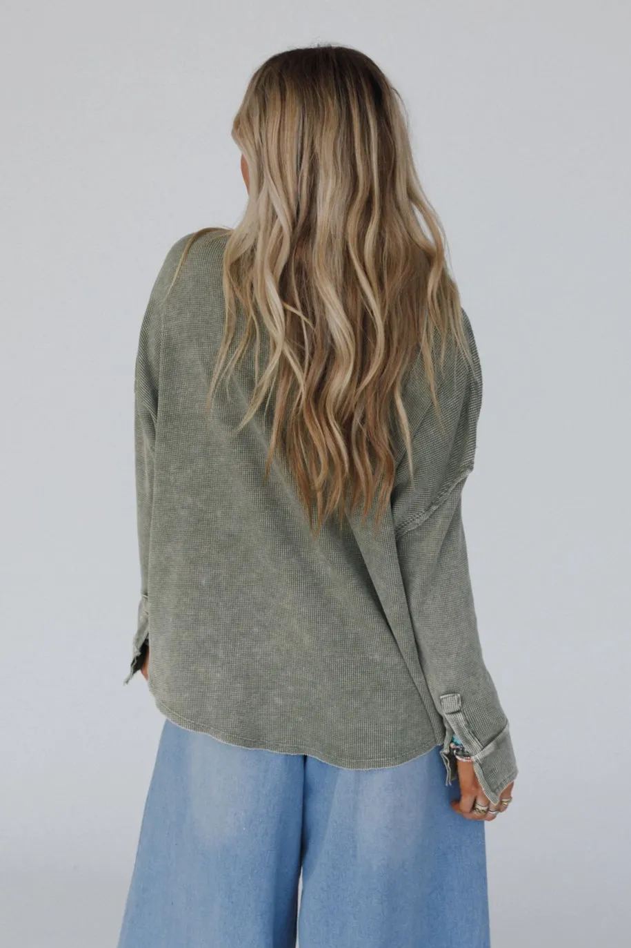 The Nest Cool Comfort Henley Top - Olive