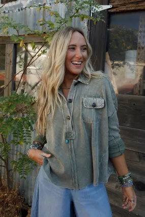 The Nest Cool Comfort Henley Top - Olive