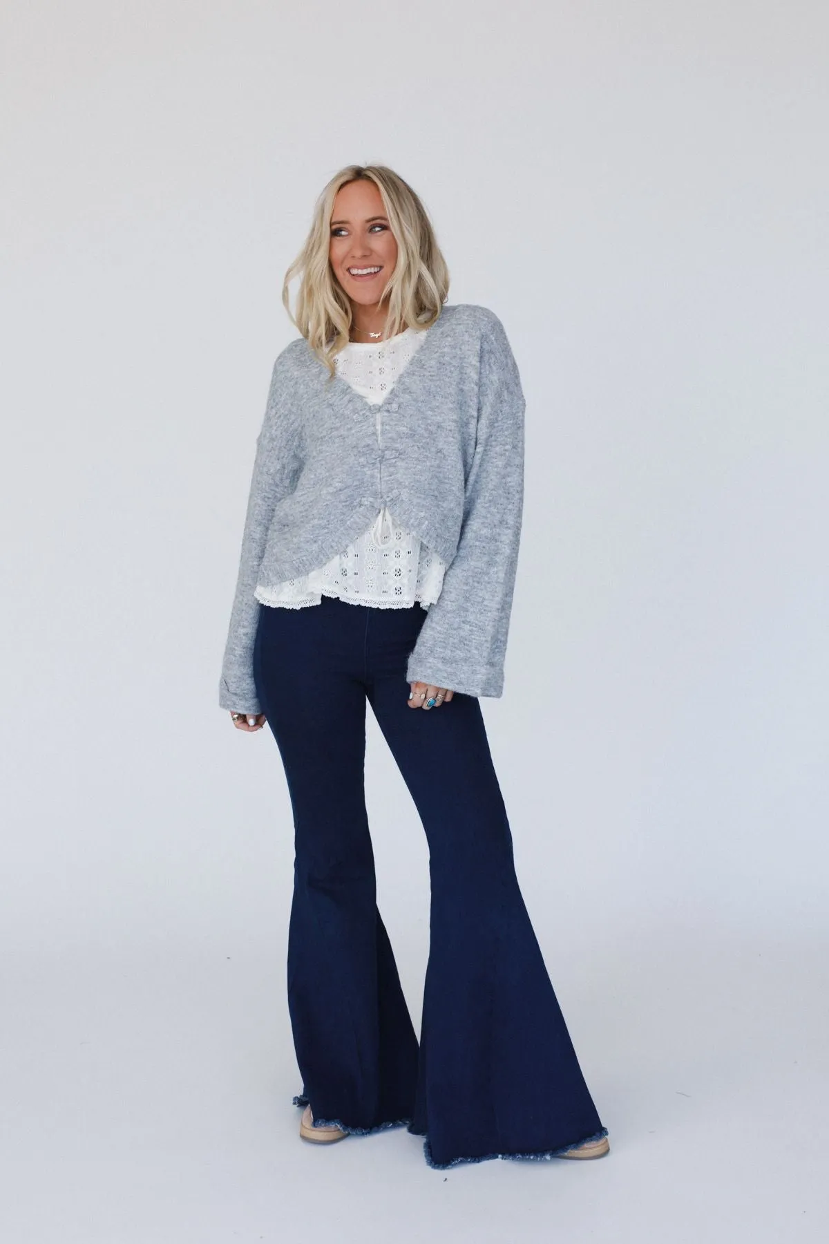 The Nest Kendrick Sweater Top - Heather Gray