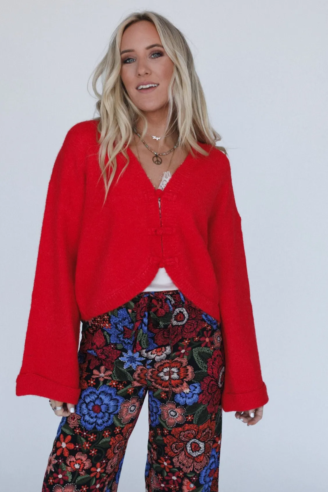 The Nest Kendrick Sweater Top - Red