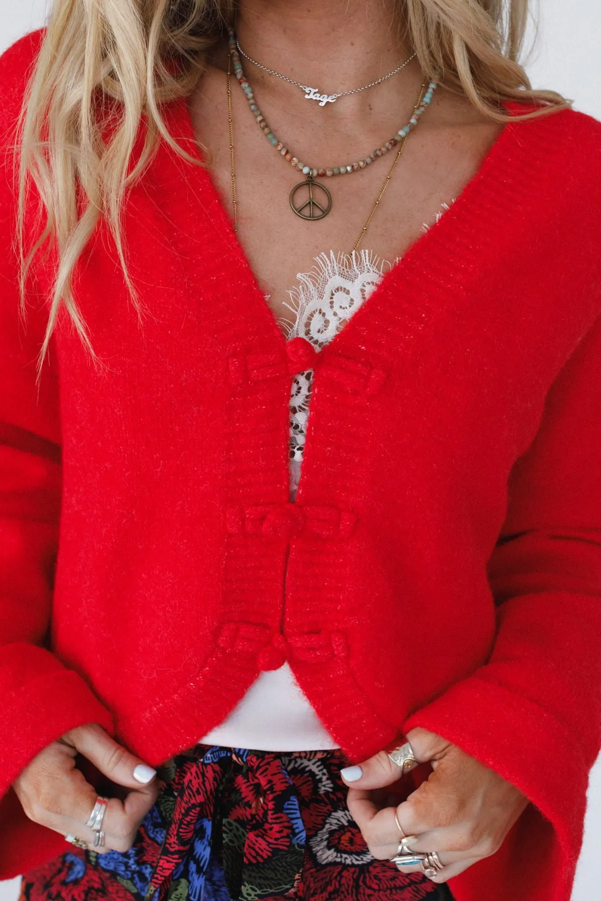 The Nest Kendrick Sweater Top - Red