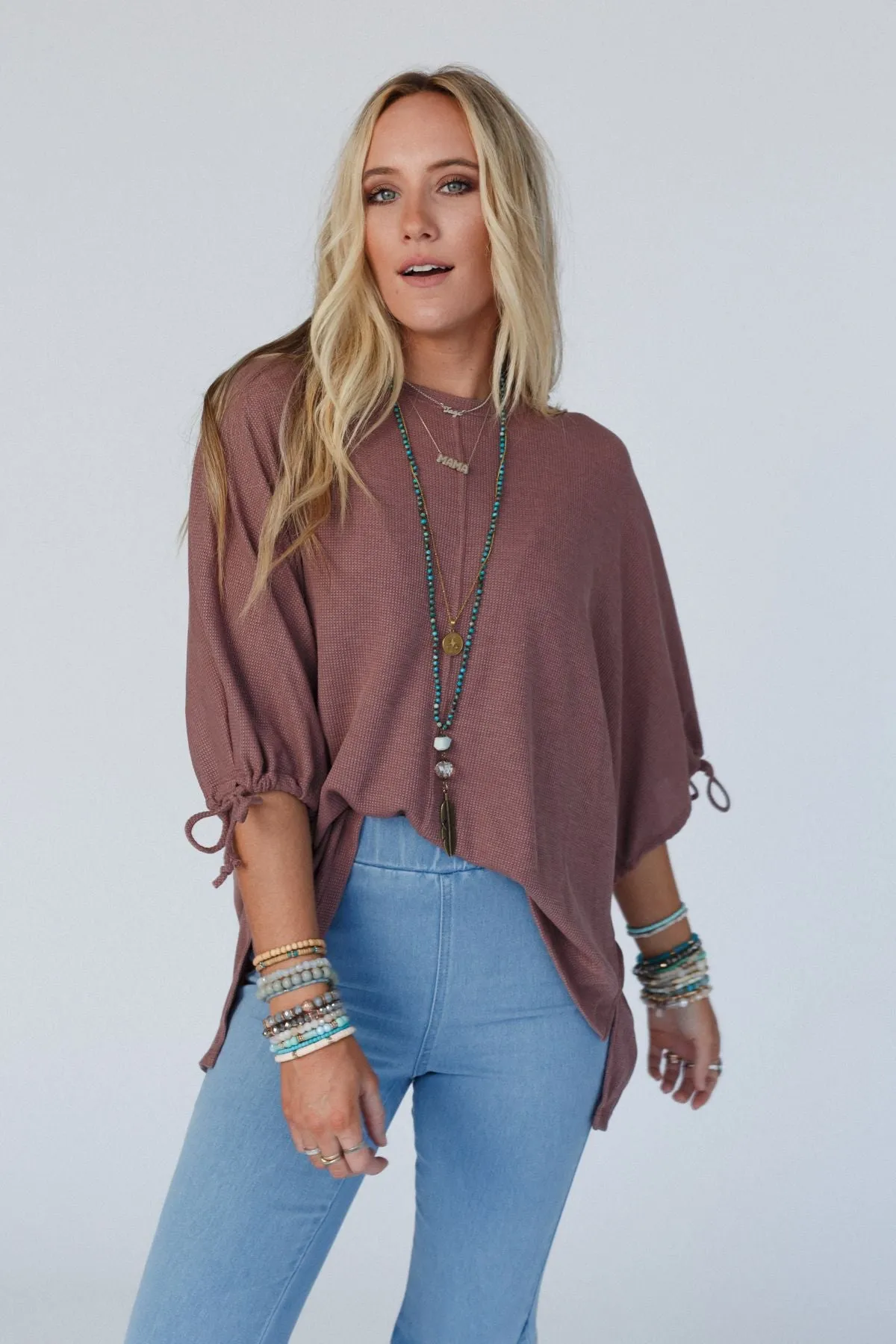 The Nest Little Lark Puff Sleeve Tee - Mulberry