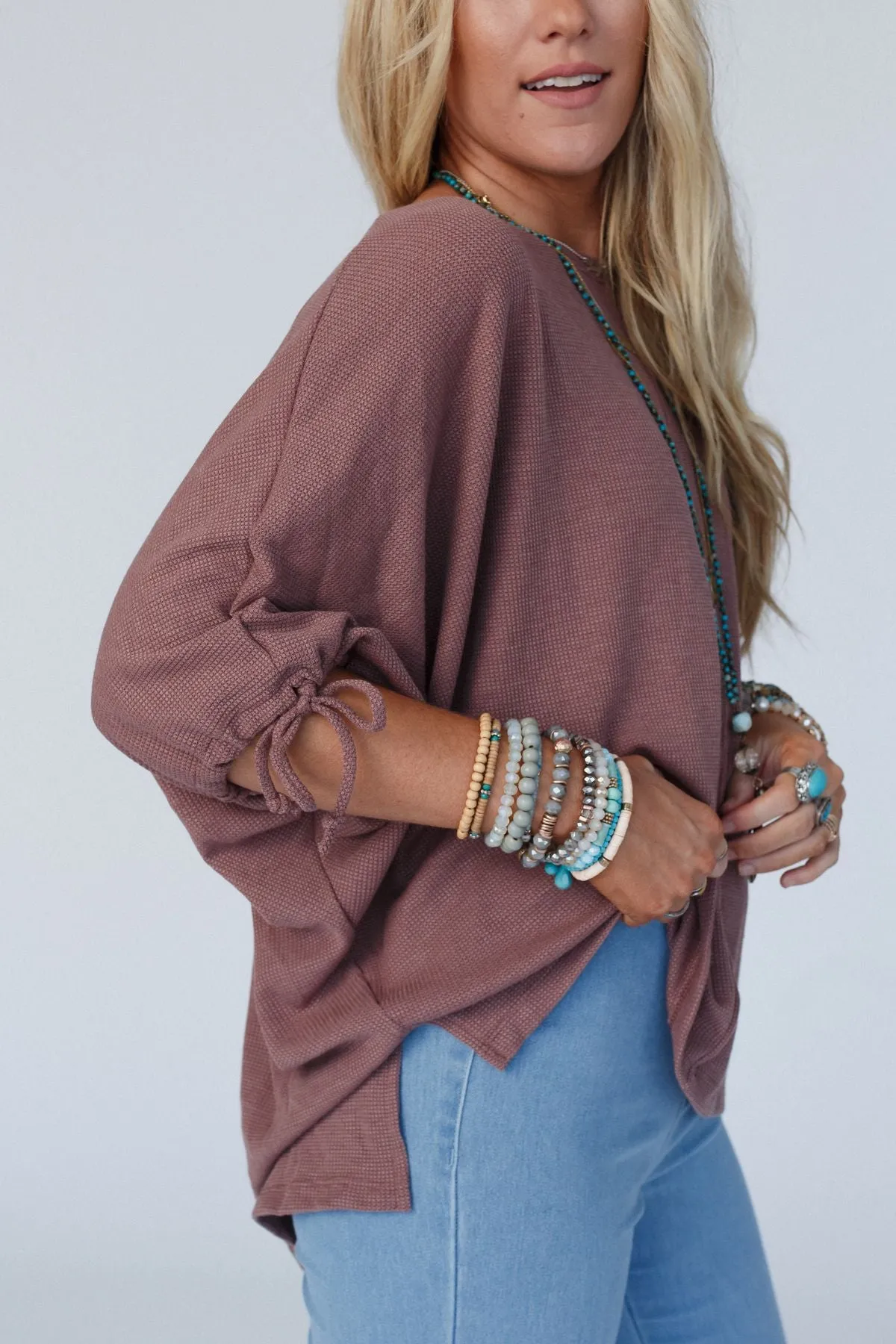 The Nest Little Lark Puff Sleeve Tee - Mulberry