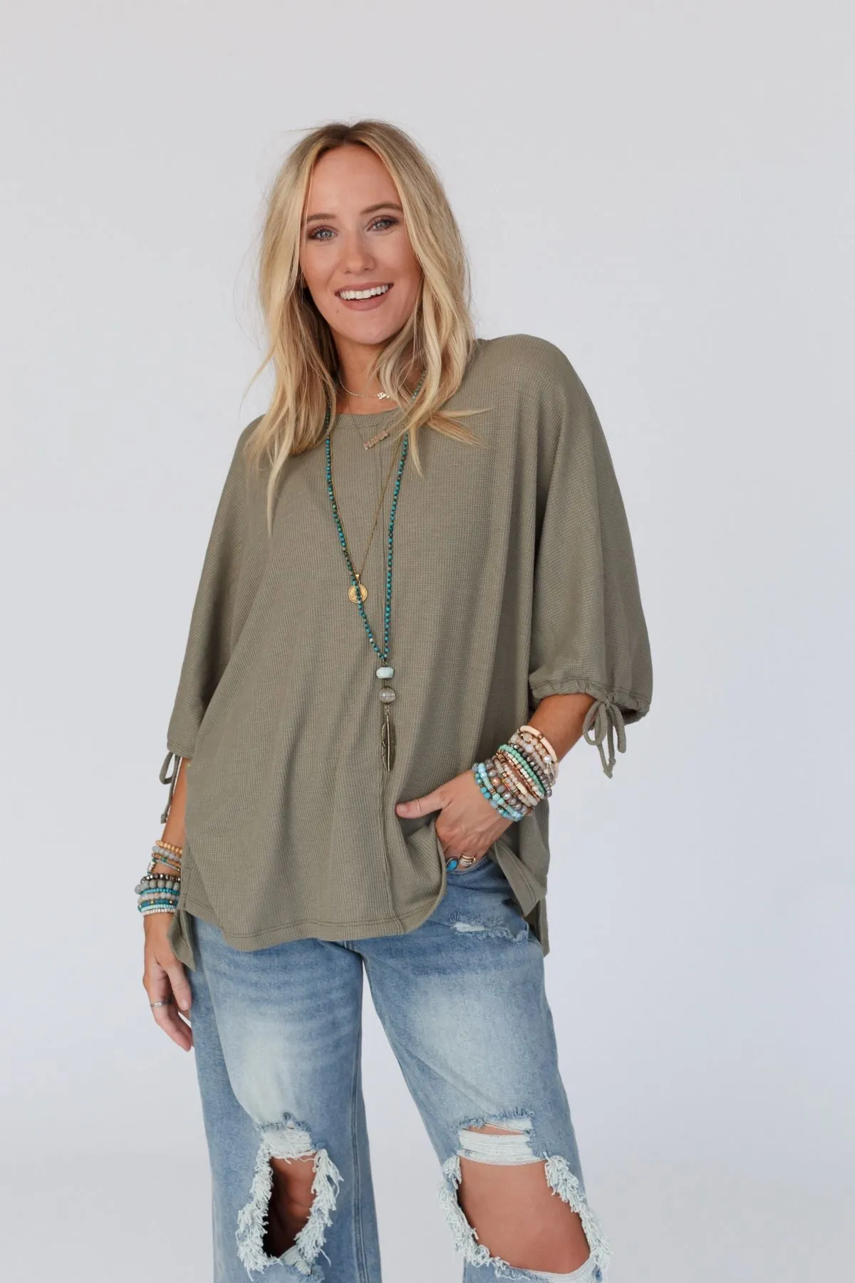 The Nest Little Lark Puff Sleeve Tee - Olive