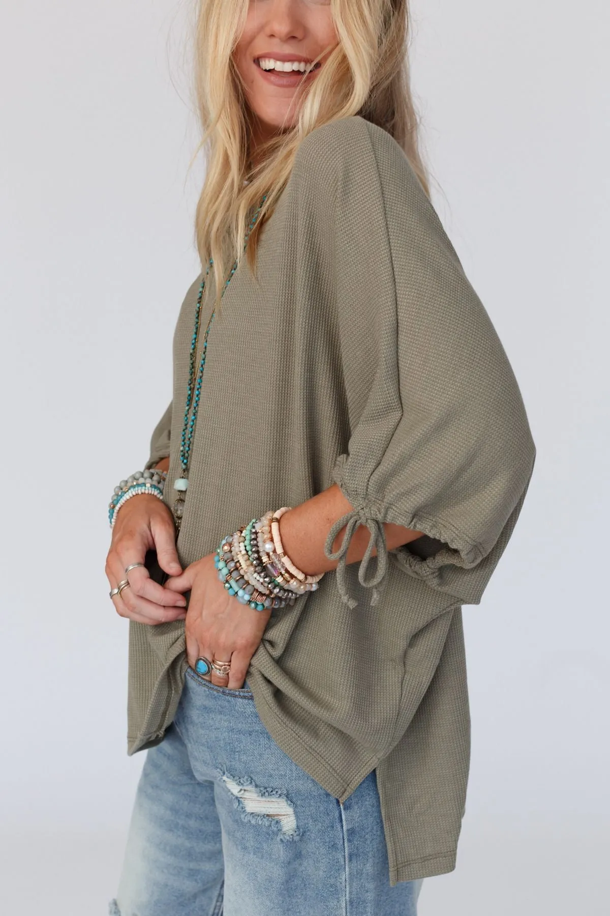The Nest Little Lark Puff Sleeve Tee - Olive