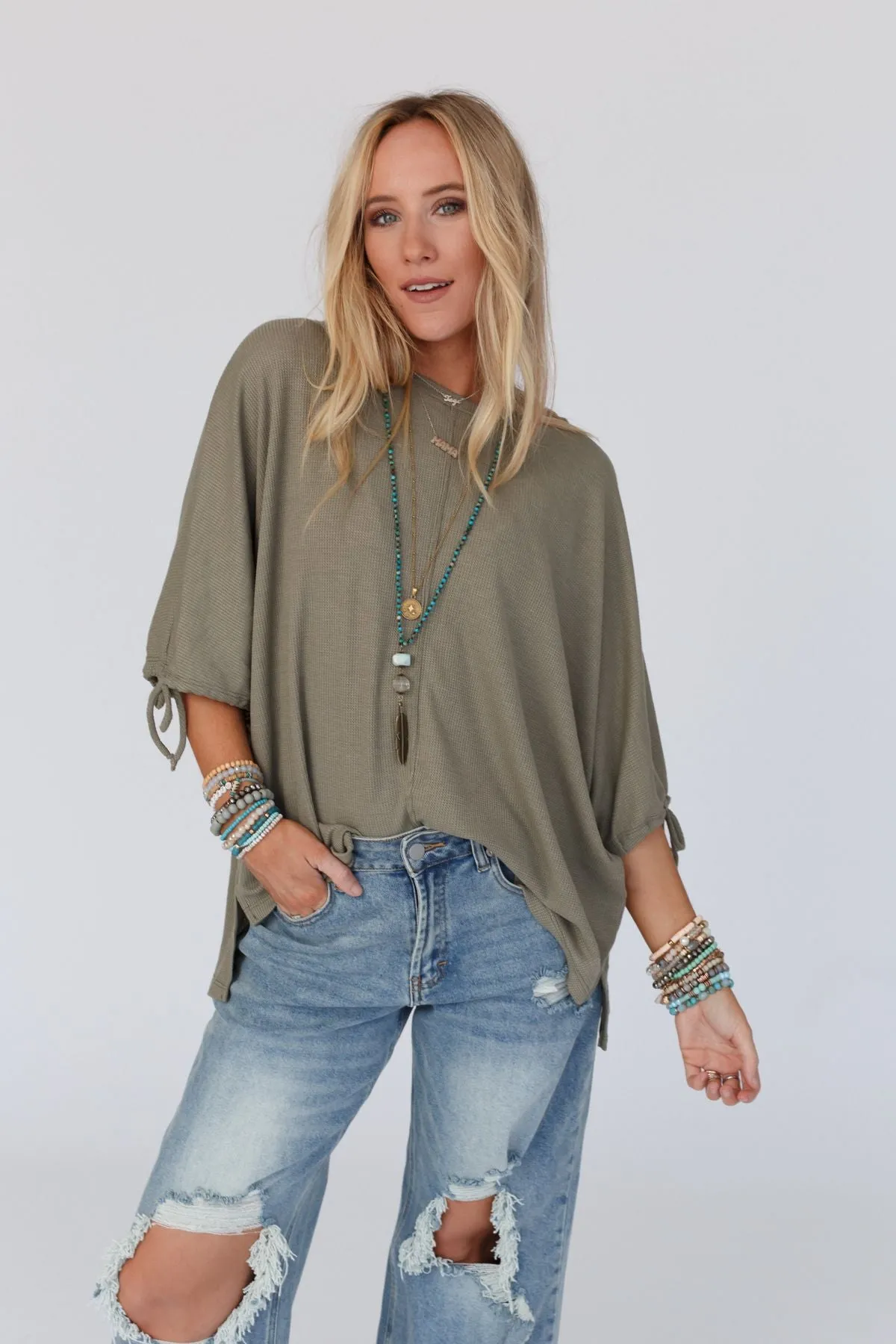 The Nest Little Lark Puff Sleeve Tee - Olive