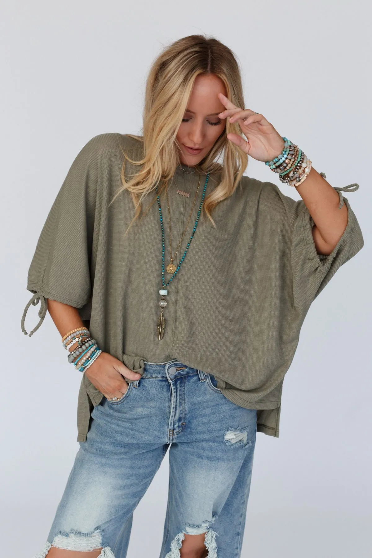 The Nest Little Lark Puff Sleeve Tee - Olive