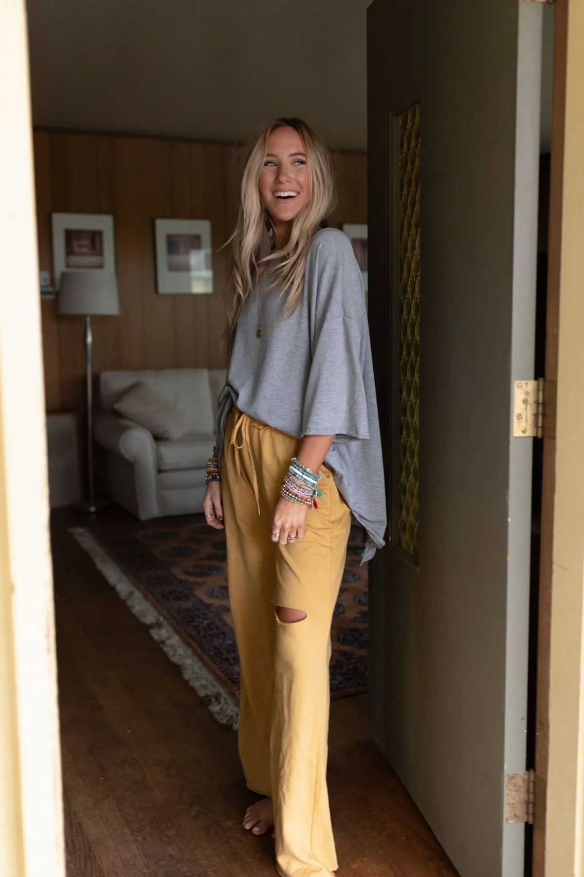 The Nest Must Have High Low Tee - Heather Gray