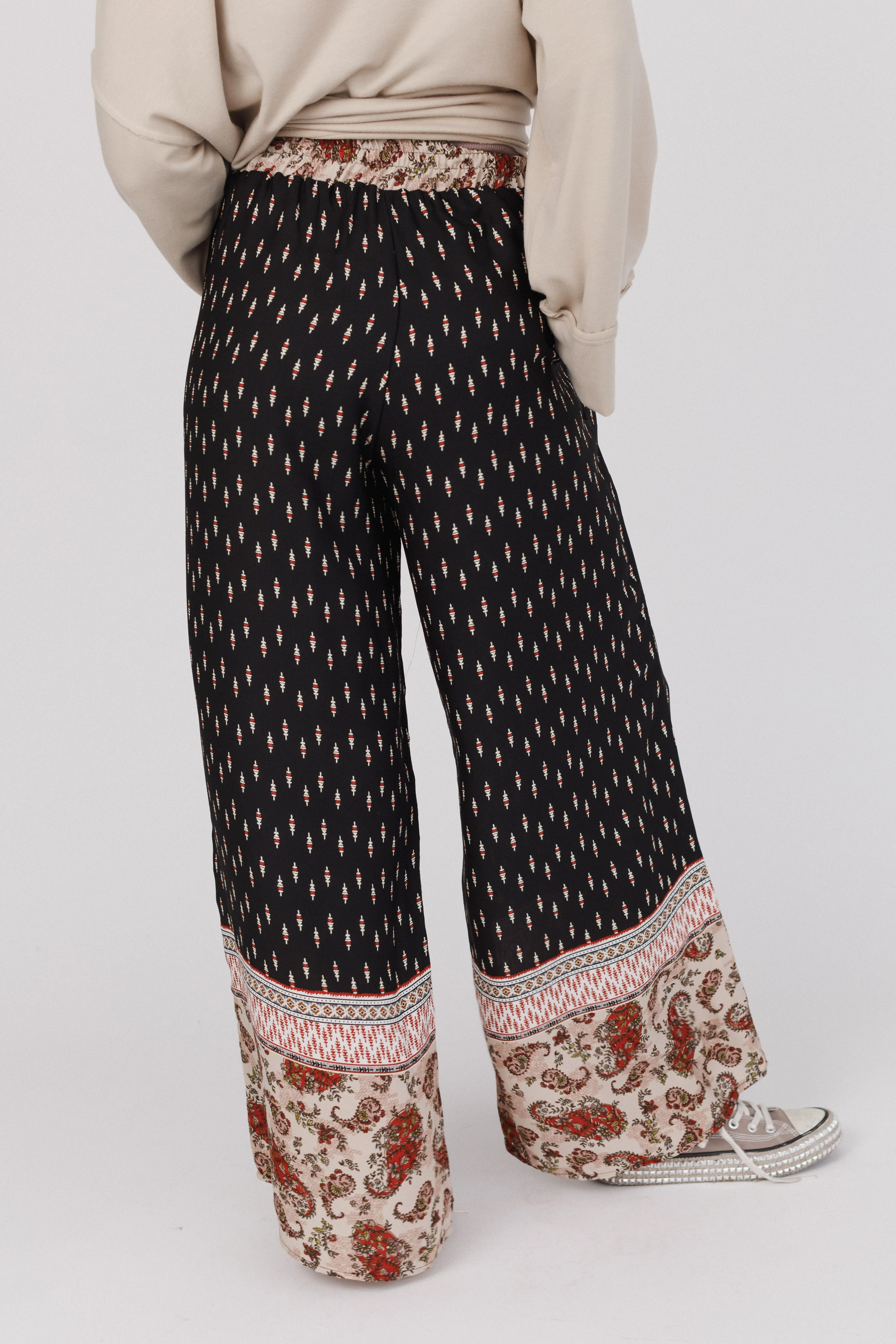 The Nest Nessie Wide Leg Drawstring Pant - Black
