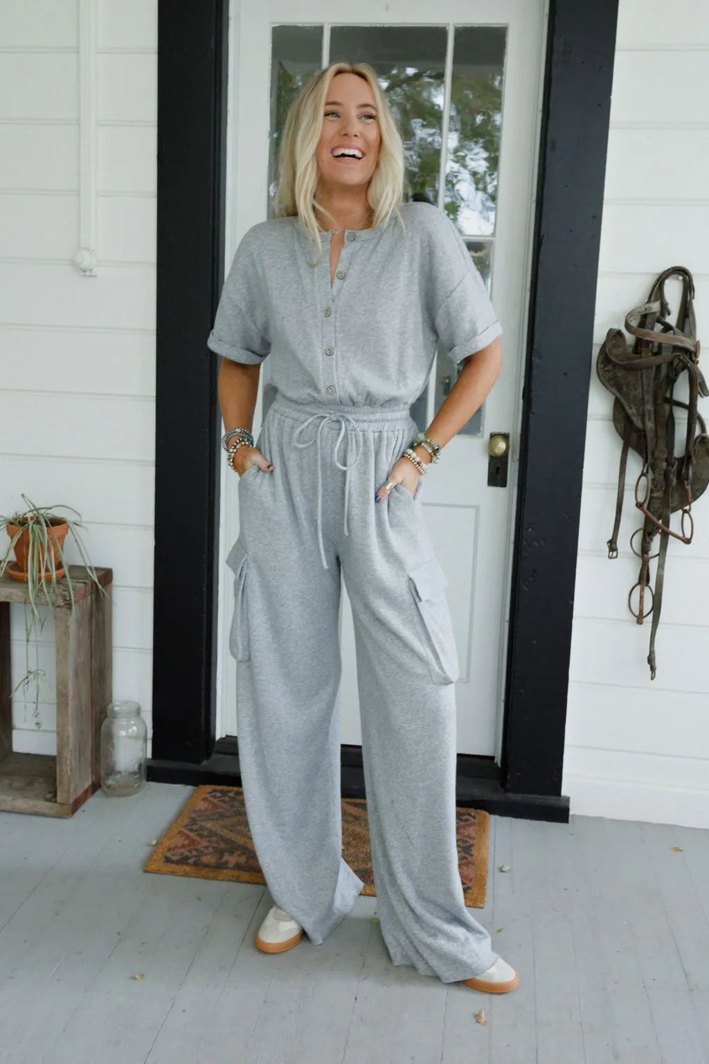 The Nest Sunset Forager Jumpsuit - Heather Gray
