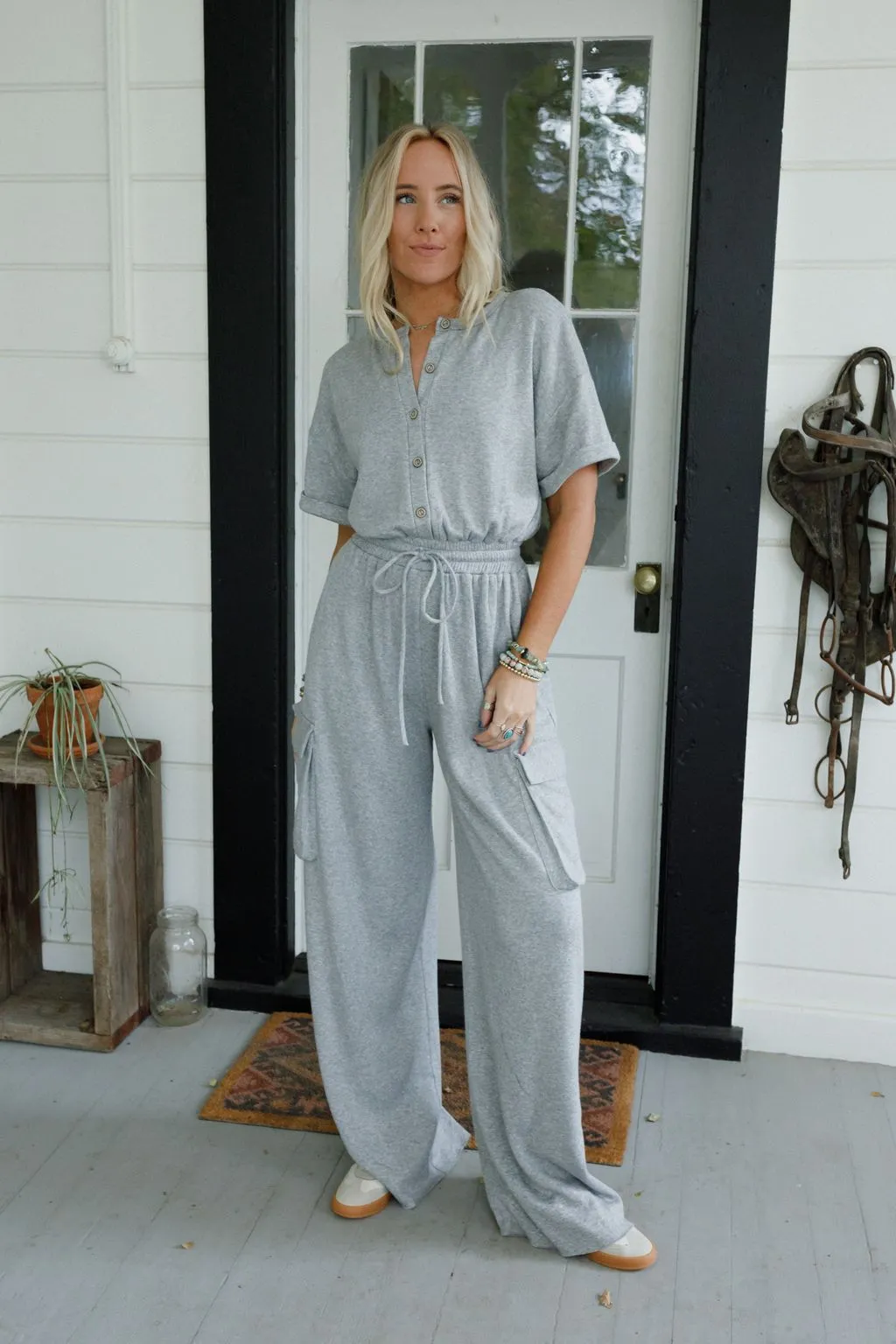 The Nest Sunset Forager Jumpsuit - Heather Gray