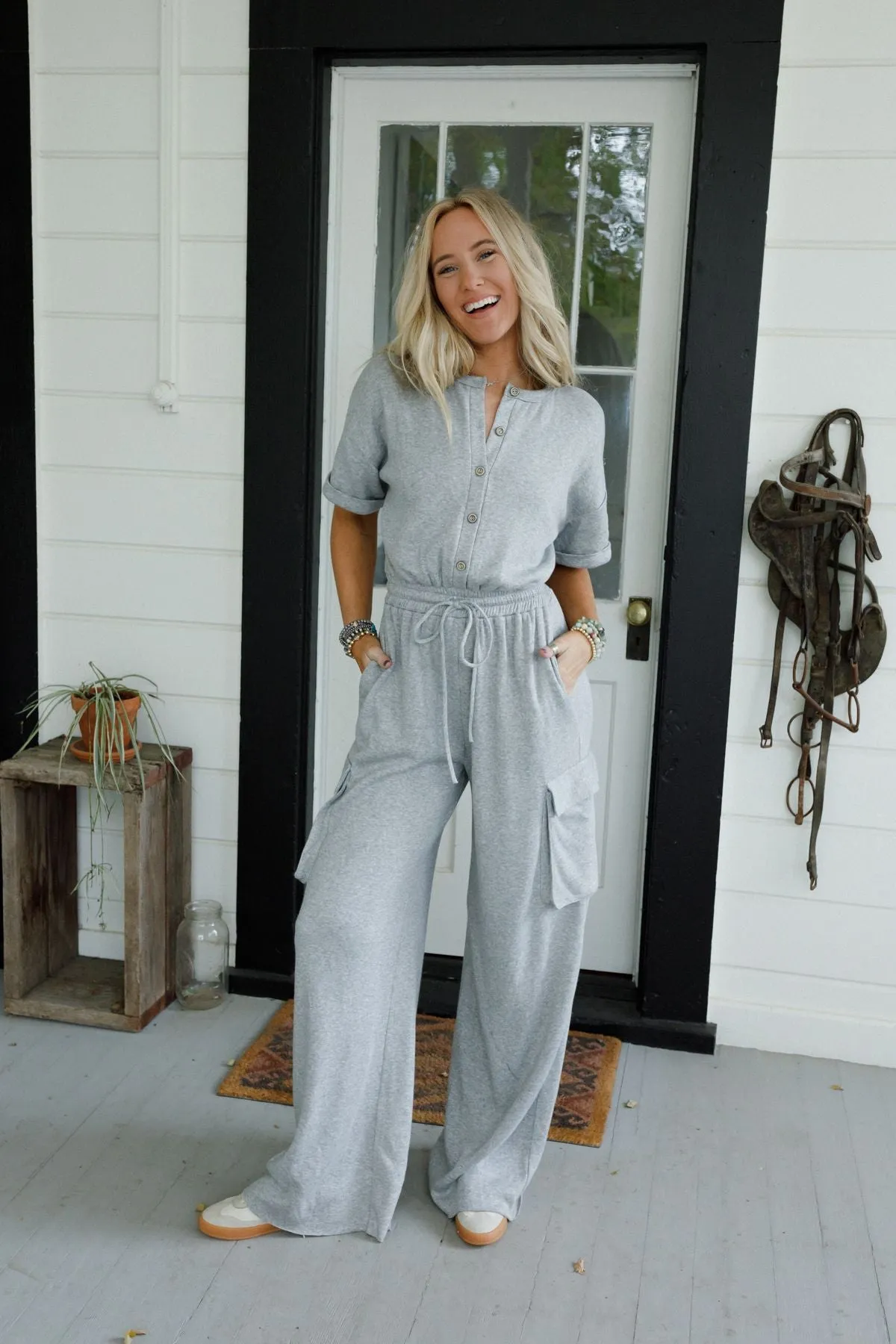 The Nest Sunset Forager Jumpsuit - Heather Gray