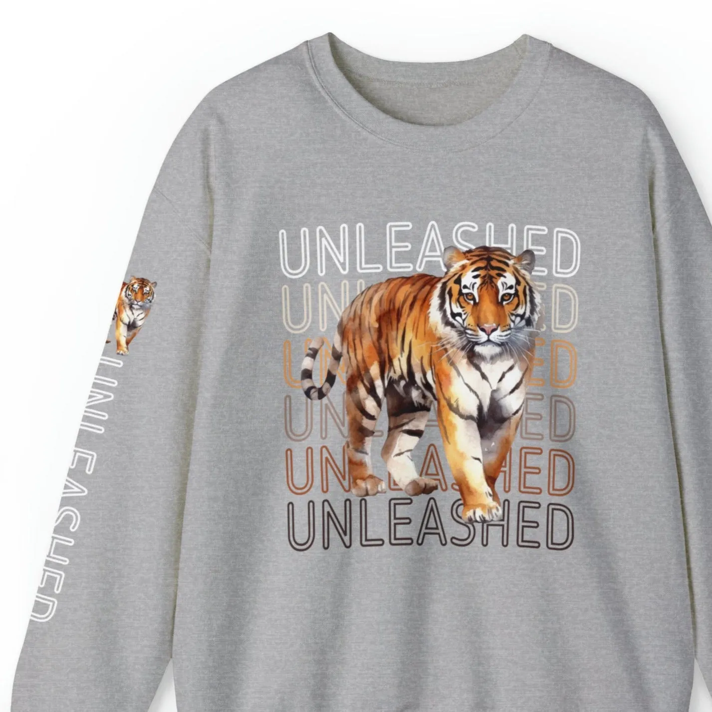 Tiger Unleashed: Women's Sweatshirt with Striking Arm Detail