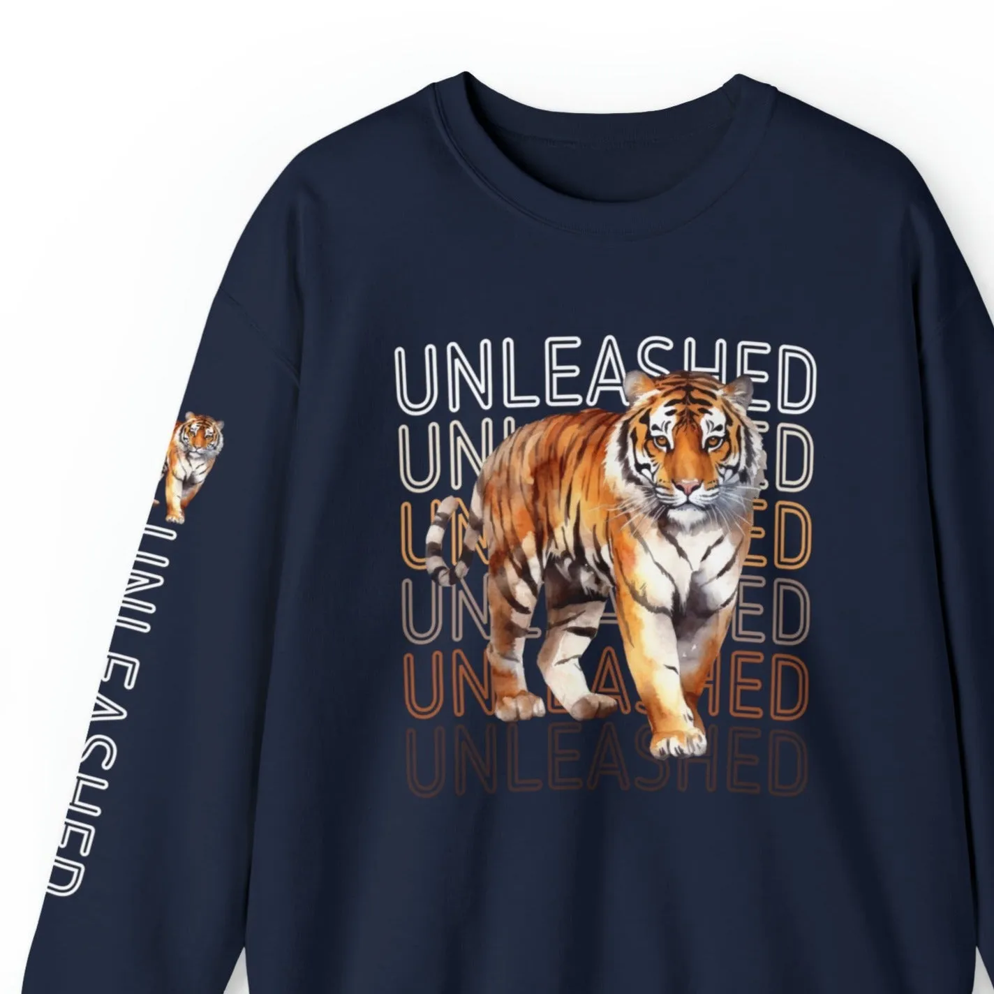 Tiger Unleashed: Women's Sweatshirt with Striking Arm Detail