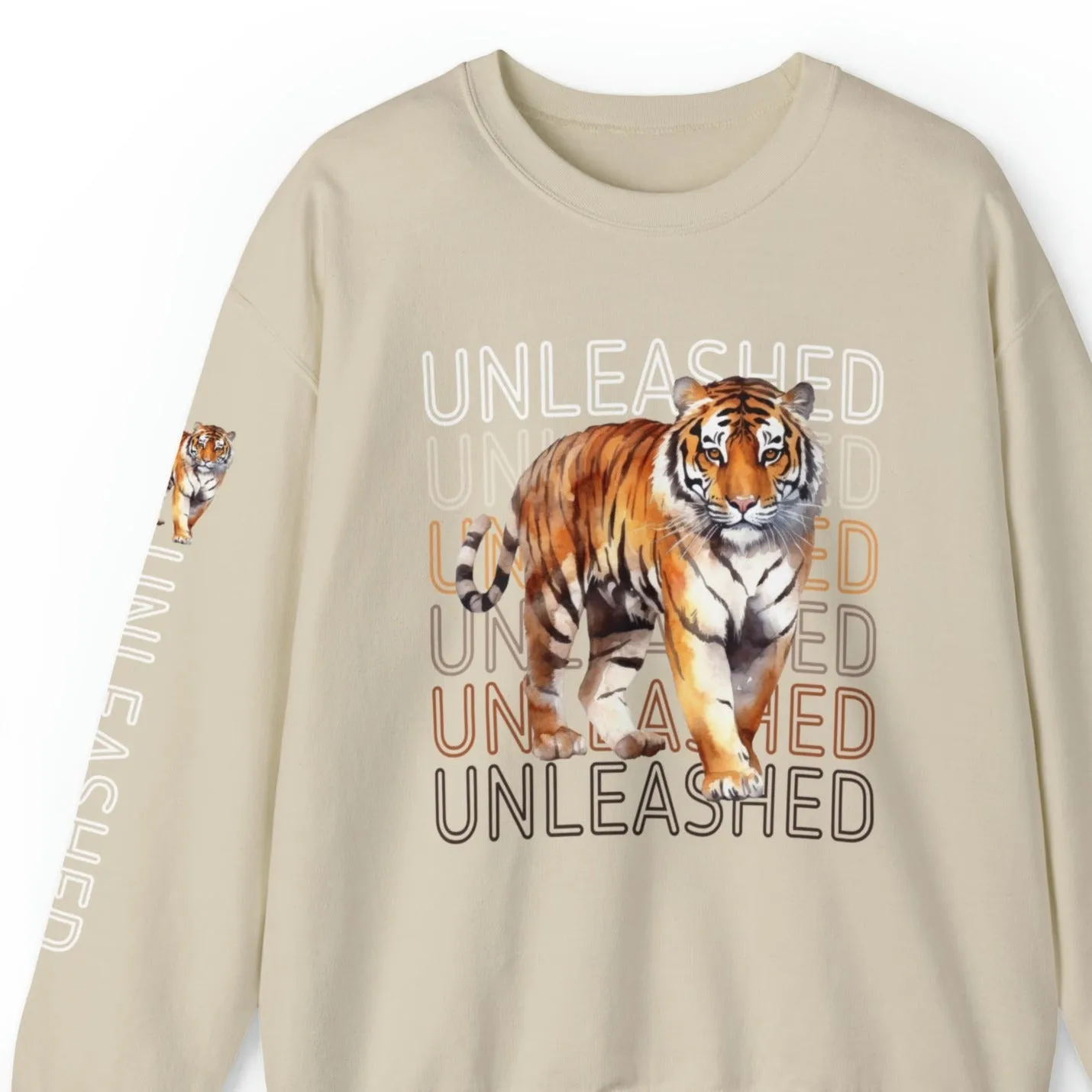 Tiger Unleashed: Women's Sweatshirt with Striking Arm Detail
