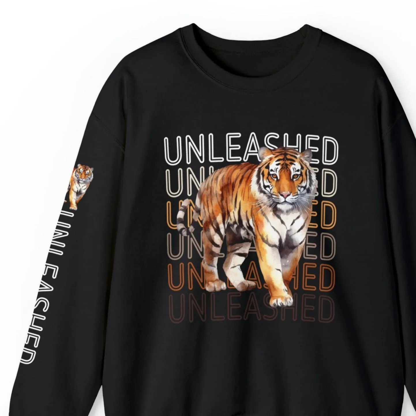 Tiger Unleashed: Women's Sweatshirt with Striking Arm Detail