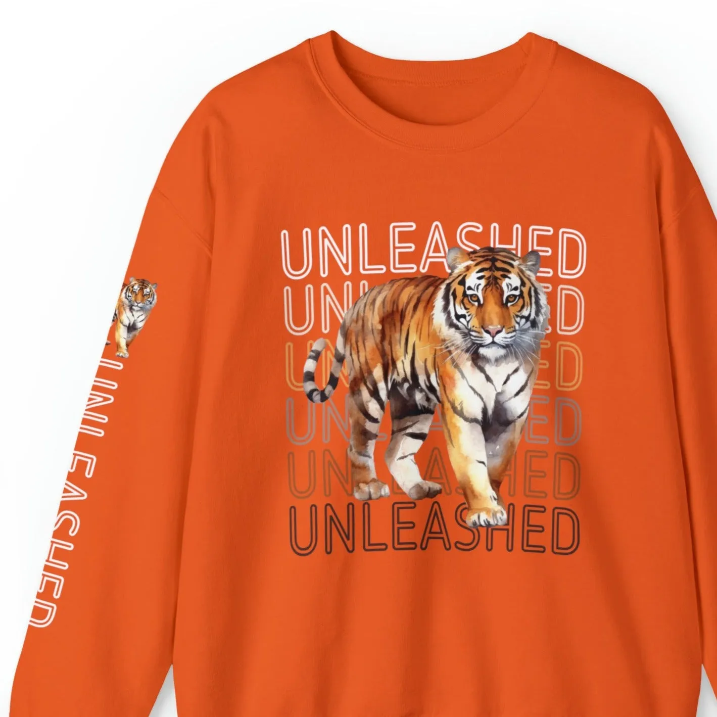 Tiger Unleashed: Women's Sweatshirt with Striking Arm Detail