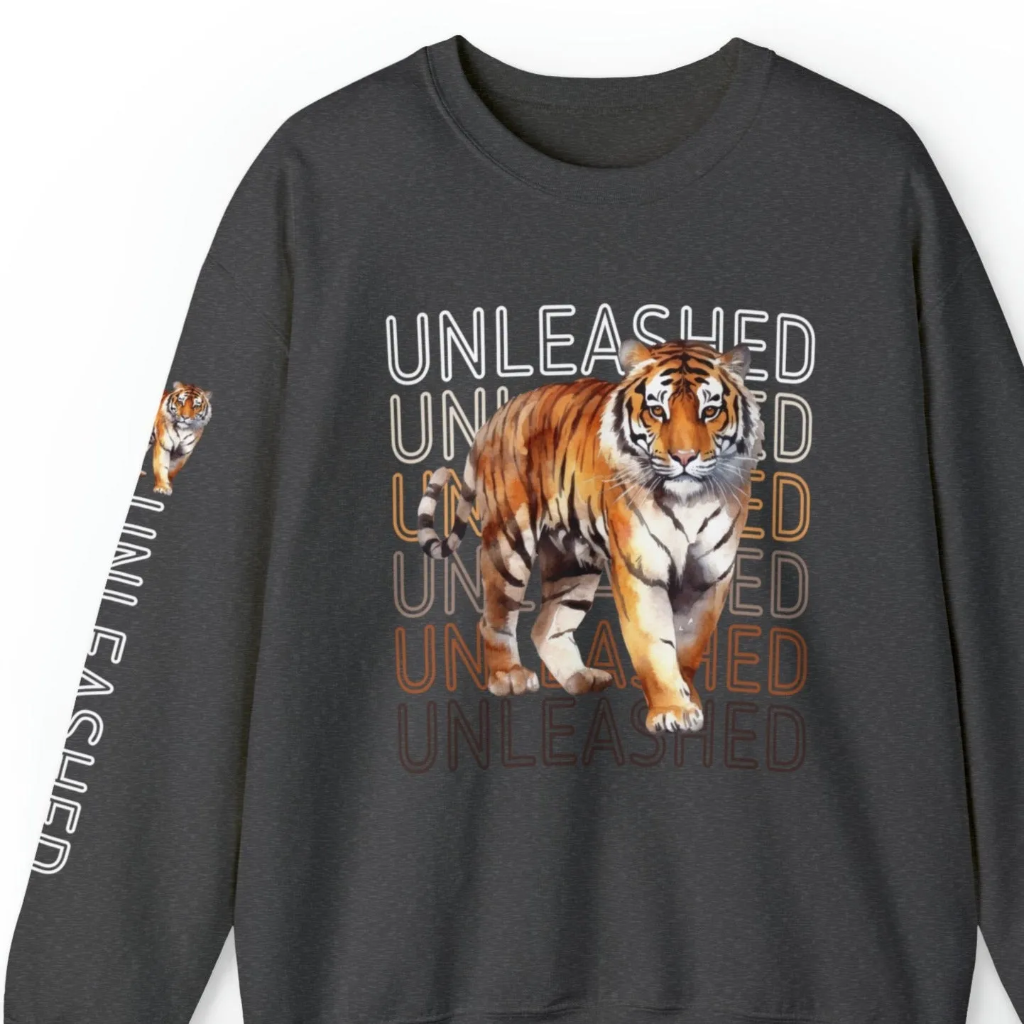 Tiger Unleashed: Women's Sweatshirt with Striking Arm Detail