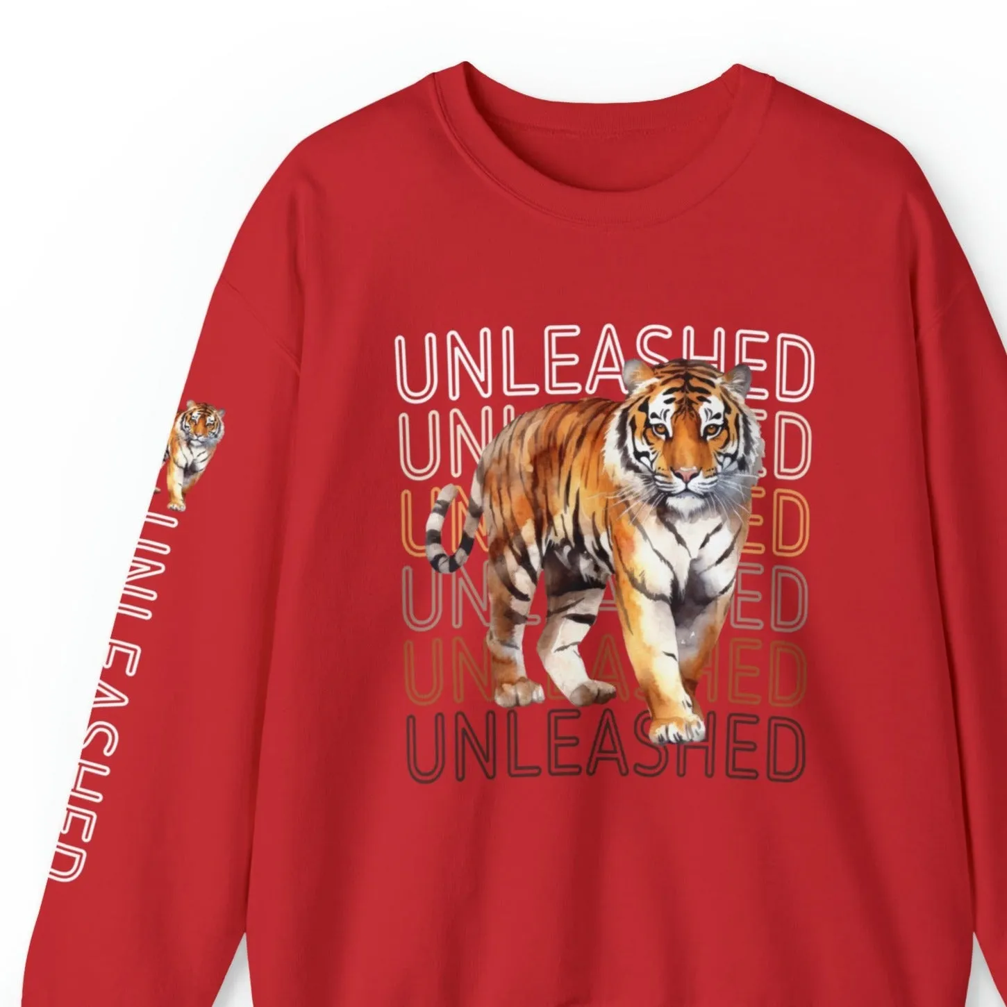 Tiger Unleashed: Women's Sweatshirt with Striking Arm Detail