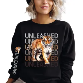 Tiger Unleashed: Women's Sweatshirt with Striking Arm Detail