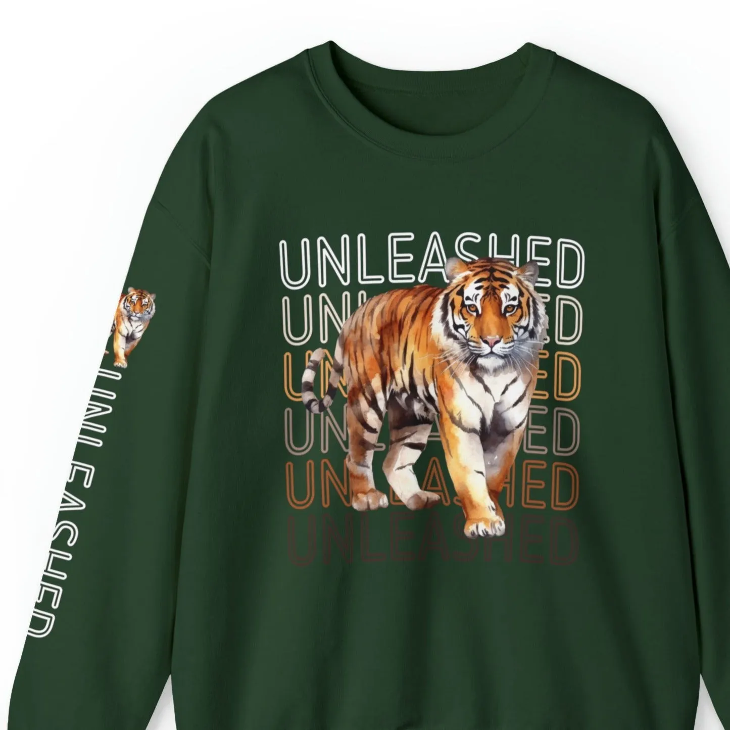 Tiger Unleashed: Women's Sweatshirt with Striking Arm Detail