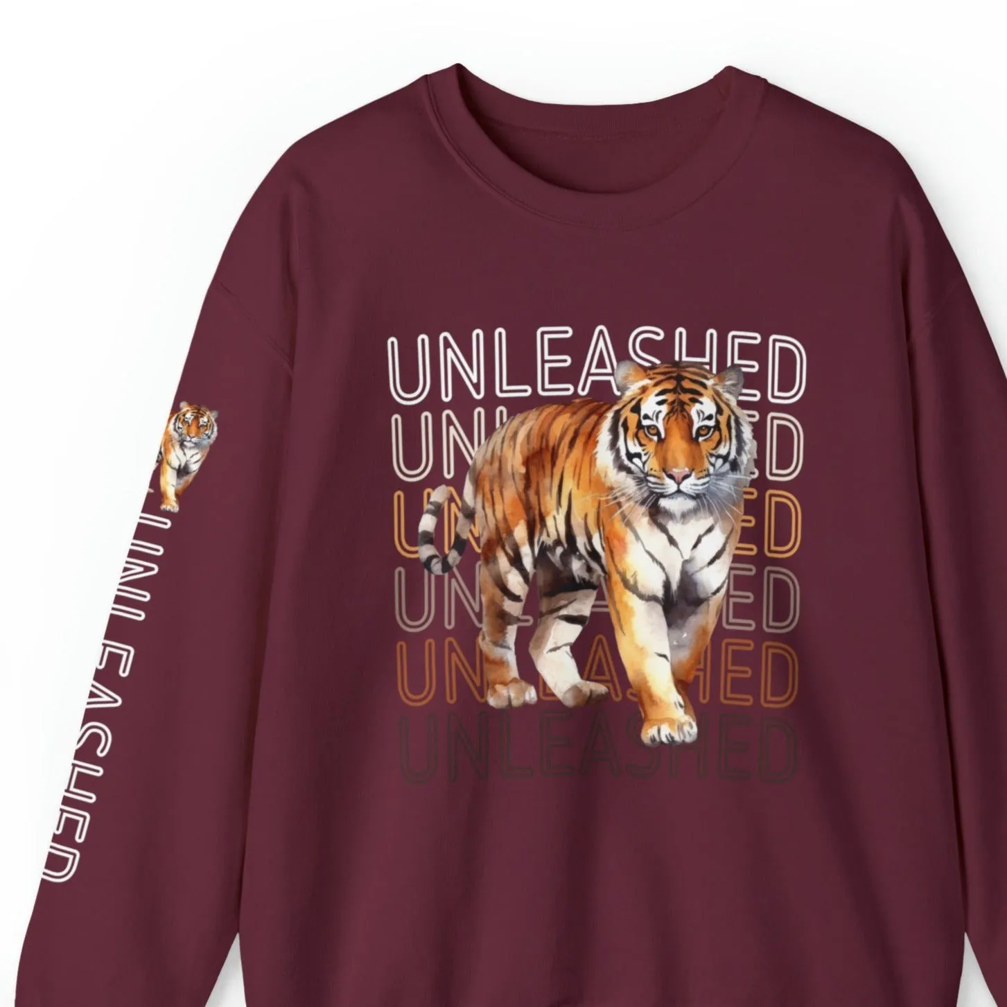 Tiger Unleashed: Women's Sweatshirt with Striking Arm Detail