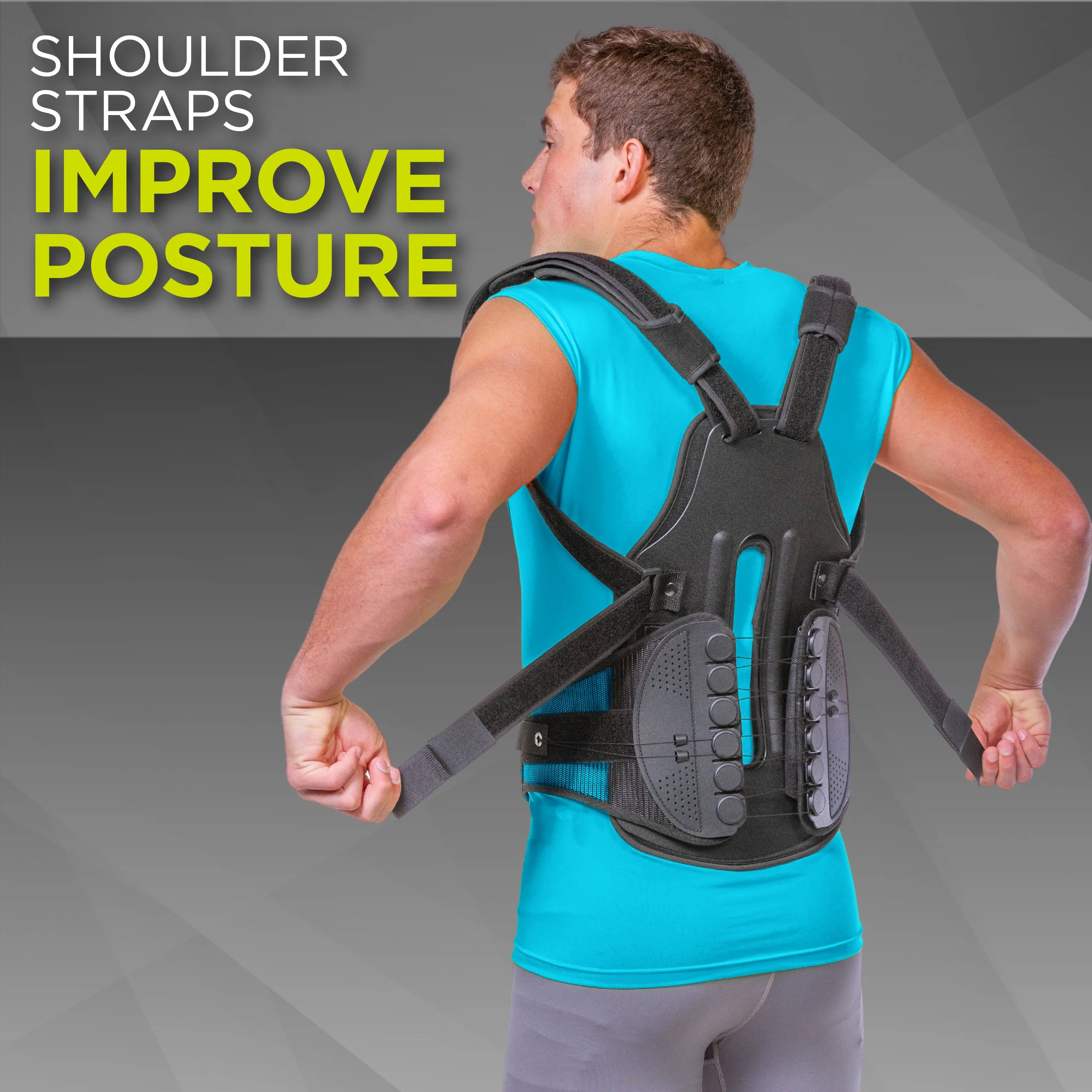 Adjustable TLSO Thoracic Full Back Brace | Clamshell Support for Postural Kyphosis, Parkinsons Disease, and Fractured Vertebrae