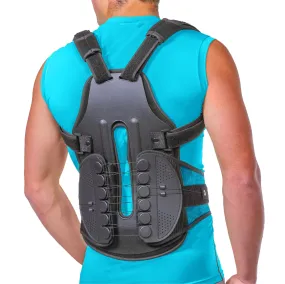 Adjustable TLSO Thoracic Full Back Brace | Clamshell Support for Postural Kyphosis, Parkinsons Disease, and Fractured Vertebrae