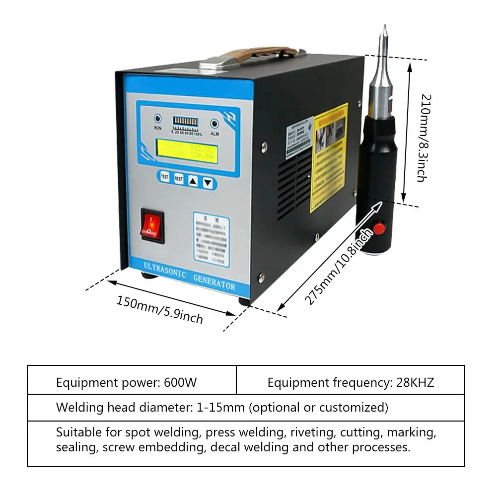 Ultrasonic Plastic spot Welding Machine 700W Spot Welder AC 110V/220V Ultrasonic Welding Equipment car body repair