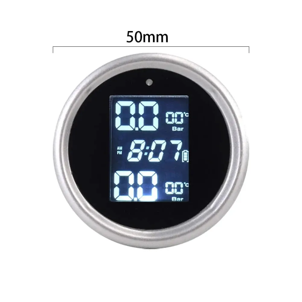 Universal Motorcycle Solar Intelligent Tire Pressure Monitor Waterproof Digital Display Set Temperature Battery Time Display