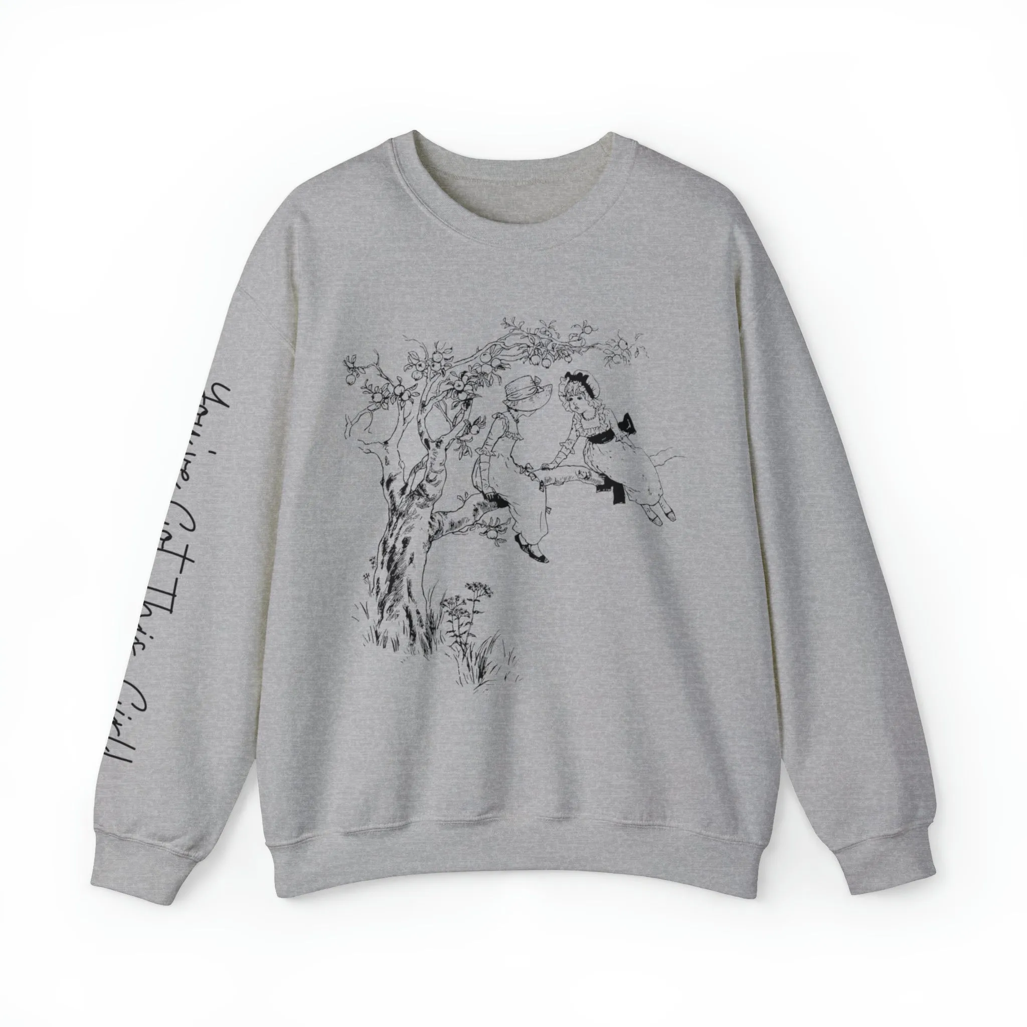 Vintage 'You Got This Girl' Women's Sweatshirt with Tree Art and Arm Detail