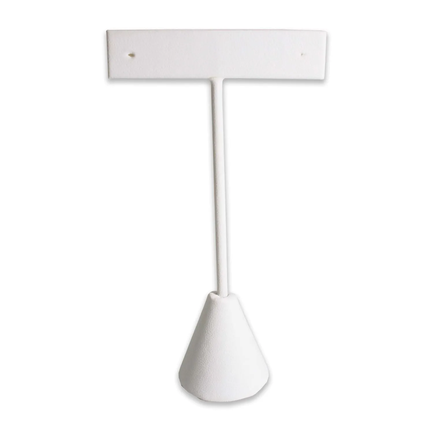 White Leatherette Single Piece Earring T-Shape Display