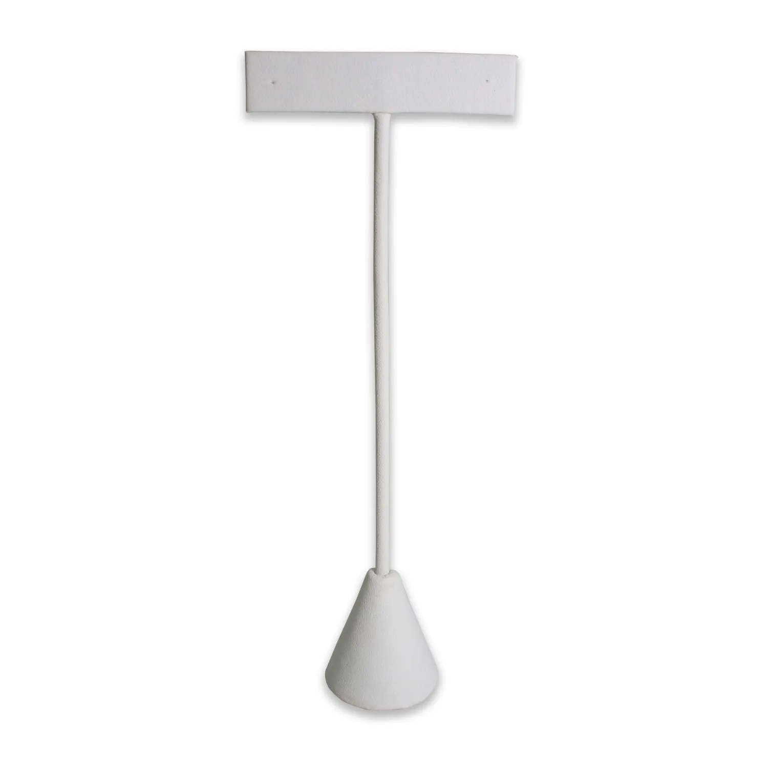 White Leatherette Single Piece Earring T-Shape Display