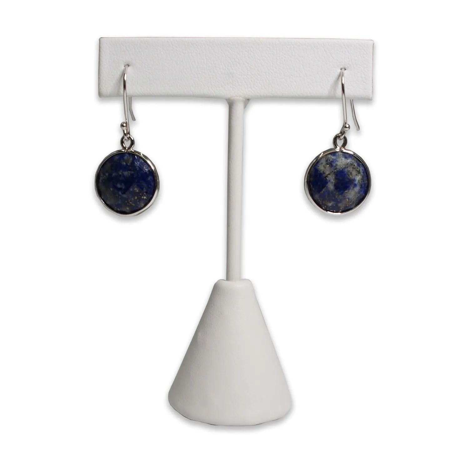 White Leatherette Single Piece Earring T-Shape Display