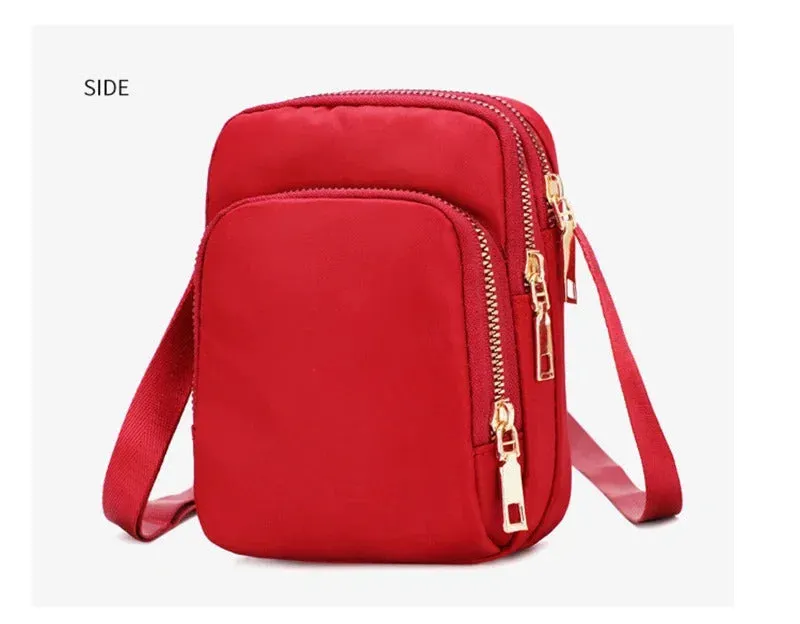 Women Bag Waterproof Shoulder Bag Crossbody Zipper Mobile Phone Lady Female Multifunction Handbag Wrist Purse Womens Pouch