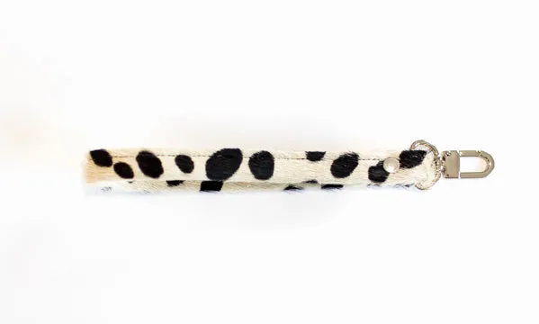 Wrist Strap Key Fob In Leather, Hair on Hide(Pre Made)