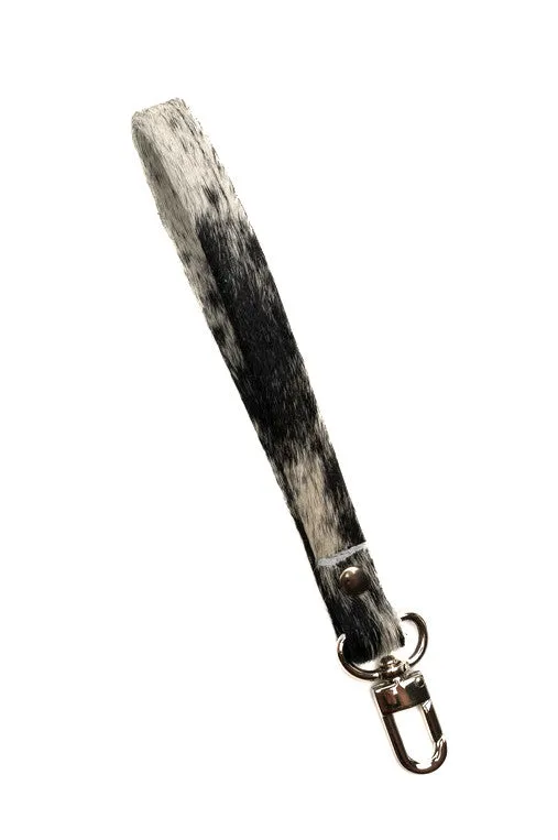 Wrist Strap Key Fob In Leather, Hair on Hide(Pre Made)