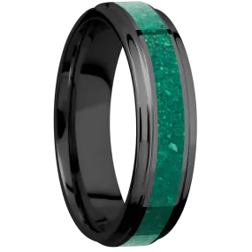 Zirconium with Polish , Polish Finish and Malachite Inlay